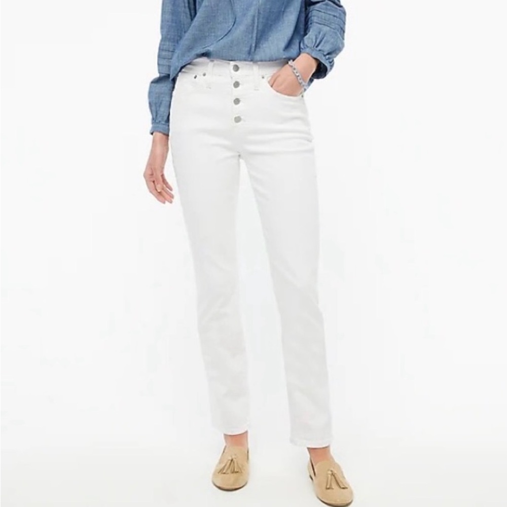 NWT J Crew 10" vintage slim-straight jean in white Size 32T Spring Summer